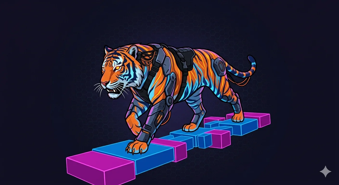 AI generated cyberpunk tiger design